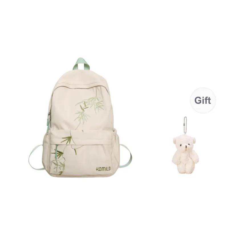 BRABOSTON Nylon Backpack Regular Unisex White/Black/Khaki-5