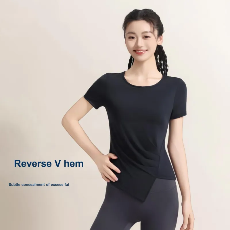 Barbie Yoga T Shirts Women's Black-4