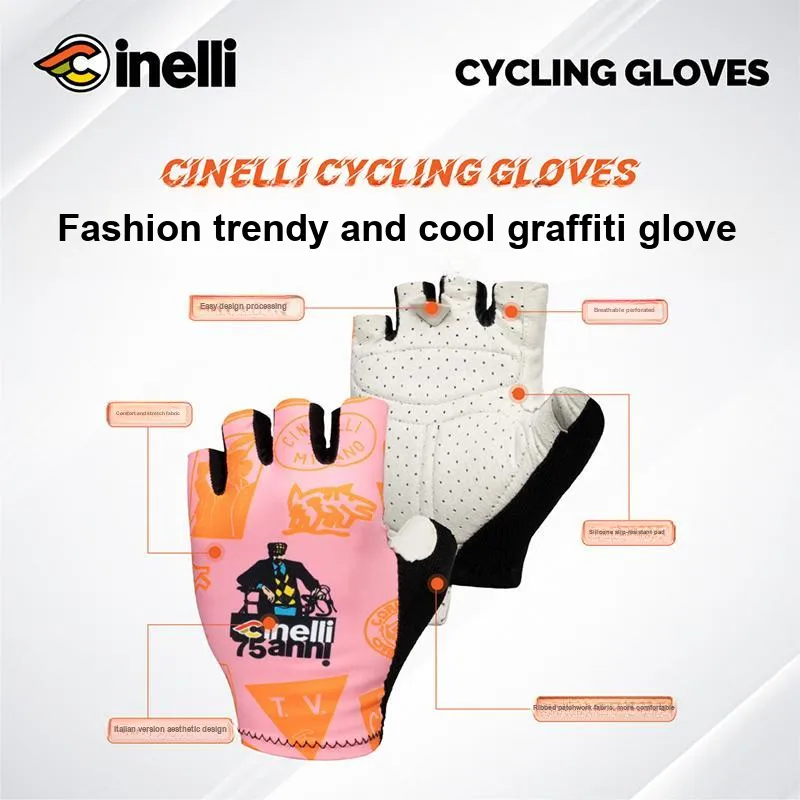 CINELLI Riding Equipment Glove Unisex Pink White-2
