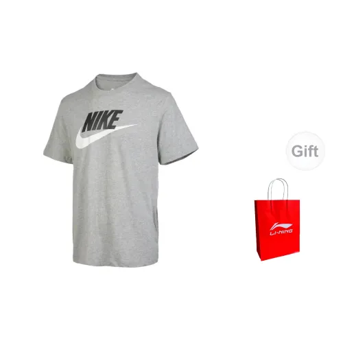 Nike T-Shirts Men Gray Short-sleeved + Gift Bag