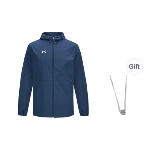 Under Armour Jackets Coats Men's Collegiate Blue Includes Necklace