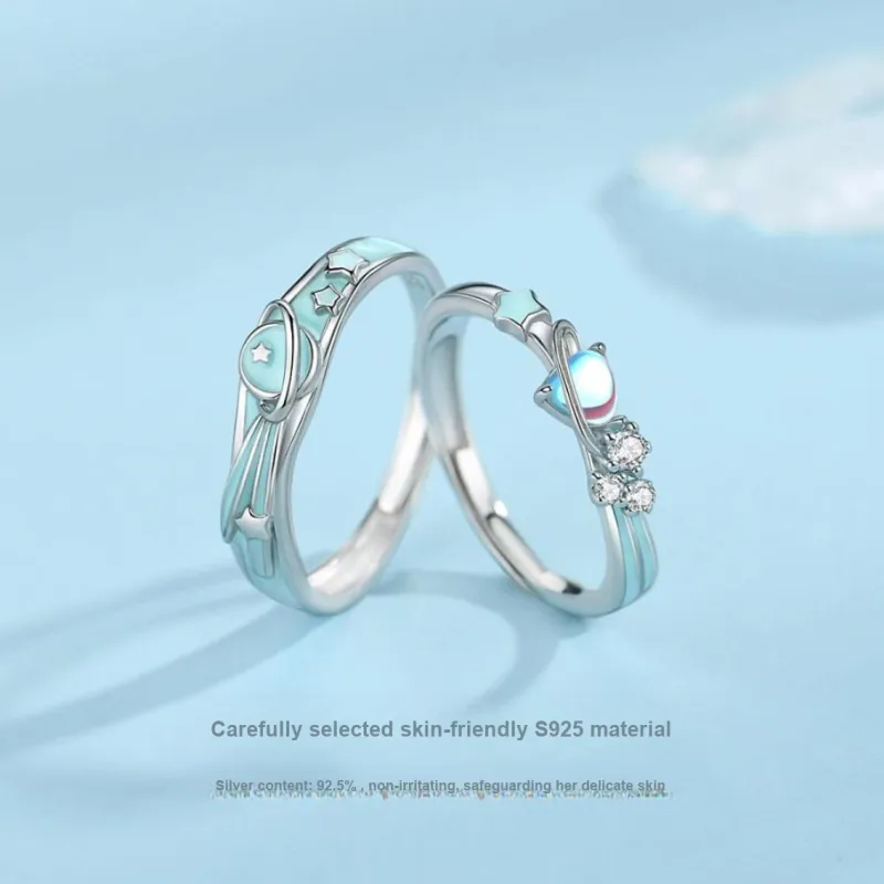 MAGICPOLE 925 Sterling Silver With Zircon Rings Unisex Silver-5