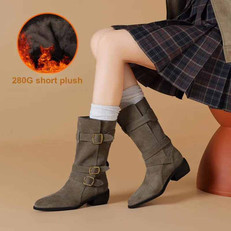 BOERDIQI Cavalier Boots Ankle Boots 4.4cm Women's-8