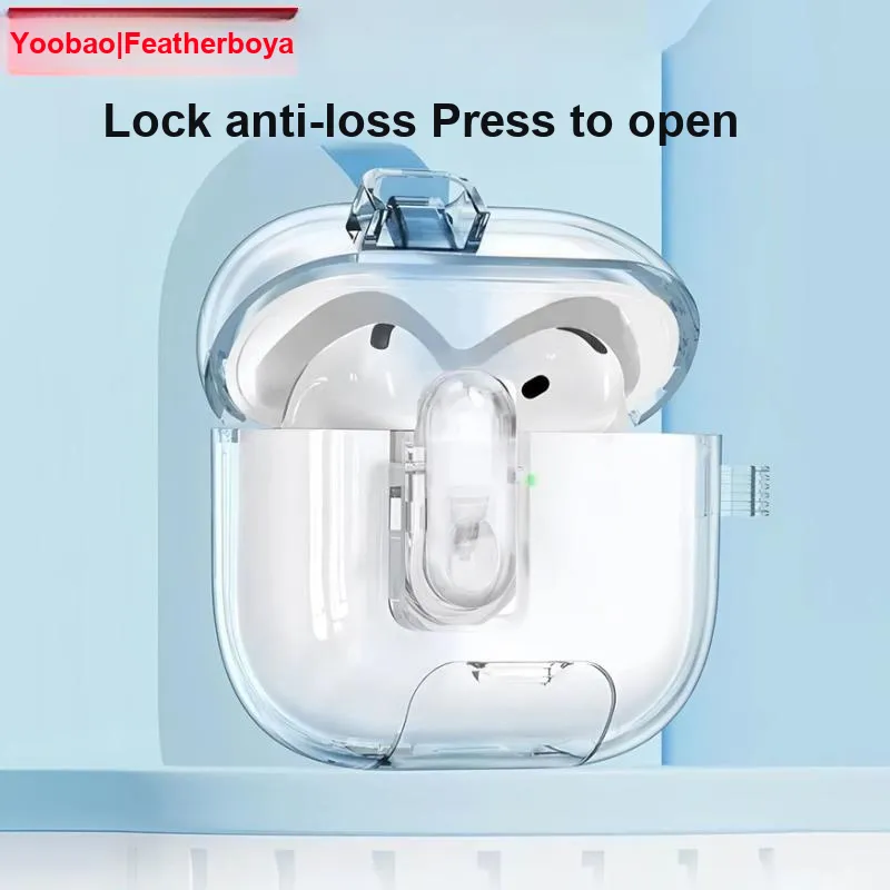 Yoobao Compatibility AirPods4 TPU Transparent Lock With Instant Stands Impact Resistant Headphone Set-2