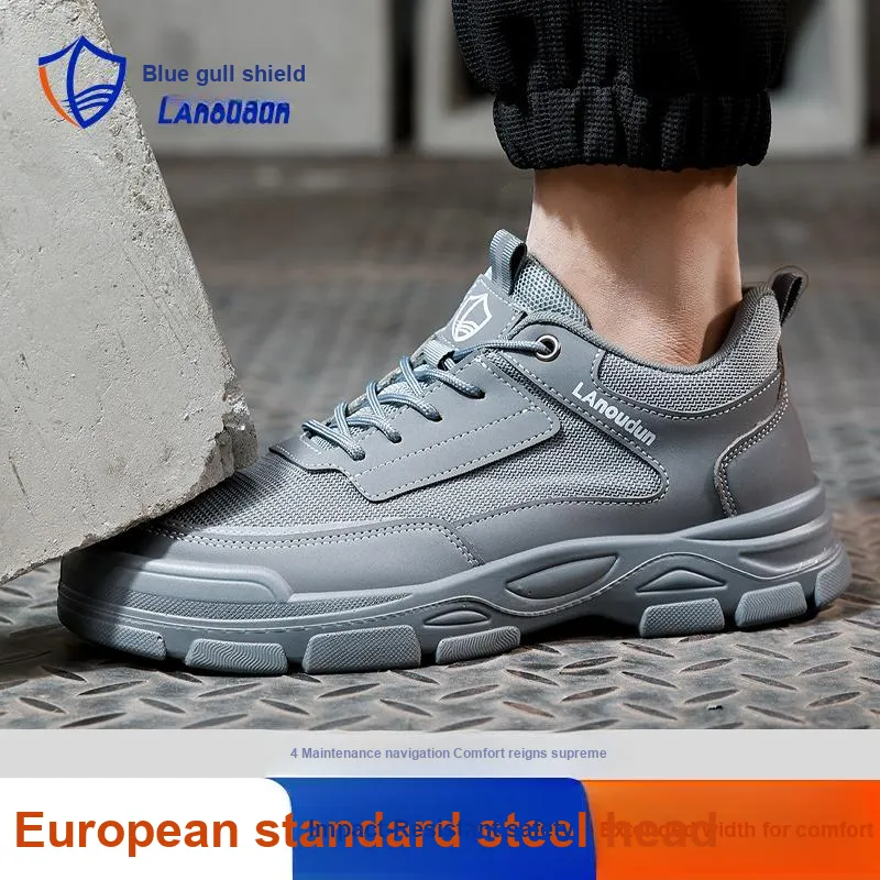 Blue Gull Shield Wear Resistant Impact Resistant Low Top Outdoor Shoes Unisex Dark Gray-8