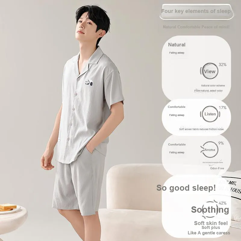 MIIOW Cool One Summer Series Pajama Set Men's Light Gray-2