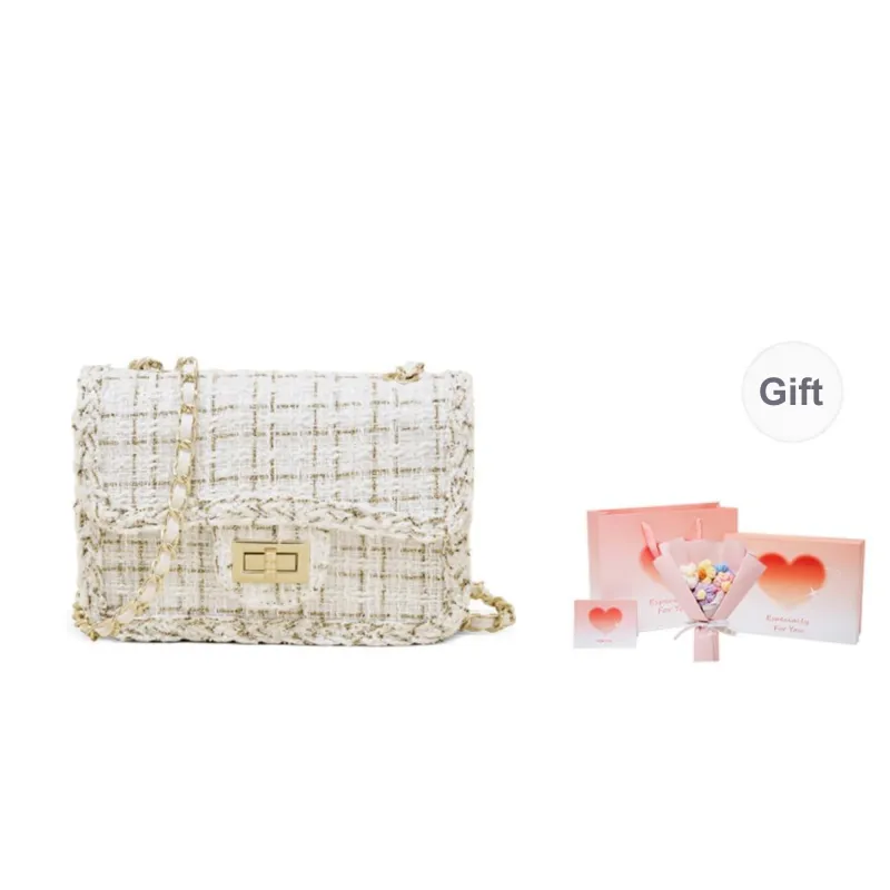 Marino Orlandi Fabric With Synthetic Leather Small Square Bag Shoulder Bag Women's Ecru-8