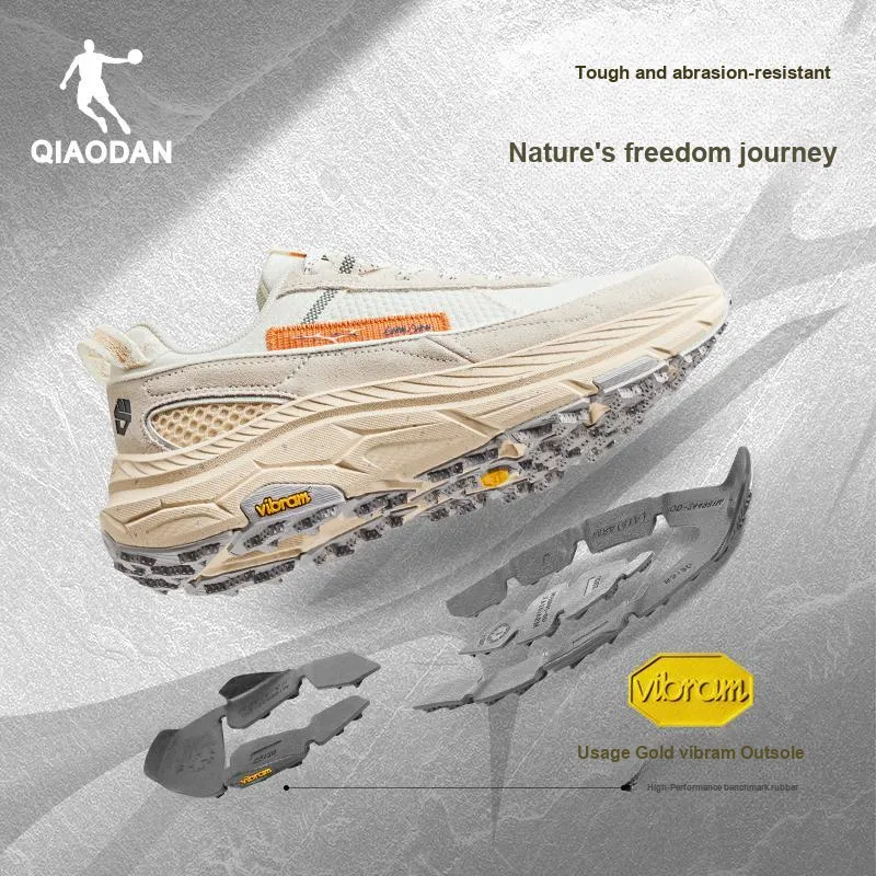 QIAODAN Mountain God 2 LITE Running Shoes Women's Low Top Ivory/Dusty Ivory-6