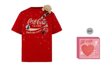 13 DEMARZO Coca Cola Collaboration Collection Drop Shoulder Sleeve T Shirt Unisex