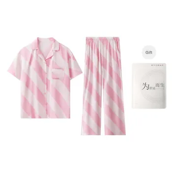 Red Beans At Home Pajama Set Women's Shopping Bag Rose Pink