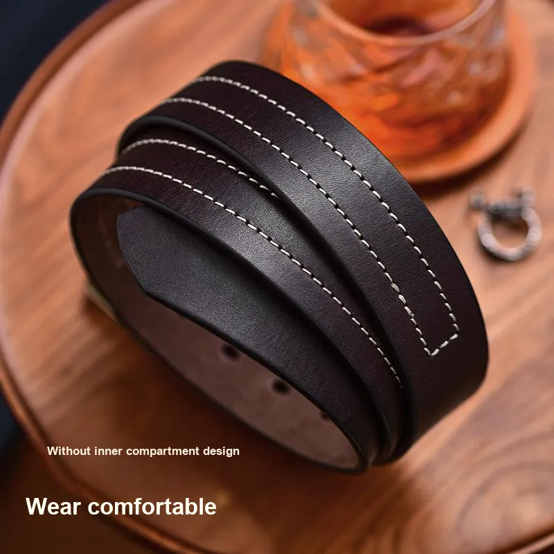 HLA Top Grain Cow Leather Cow Leather Belts Men's Width 3.85CM-3