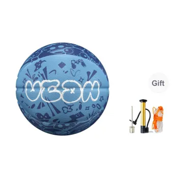 VEIDOORN Rubber Basketball Blue Size 34 Size 5 Size Street Training Competition Kids'