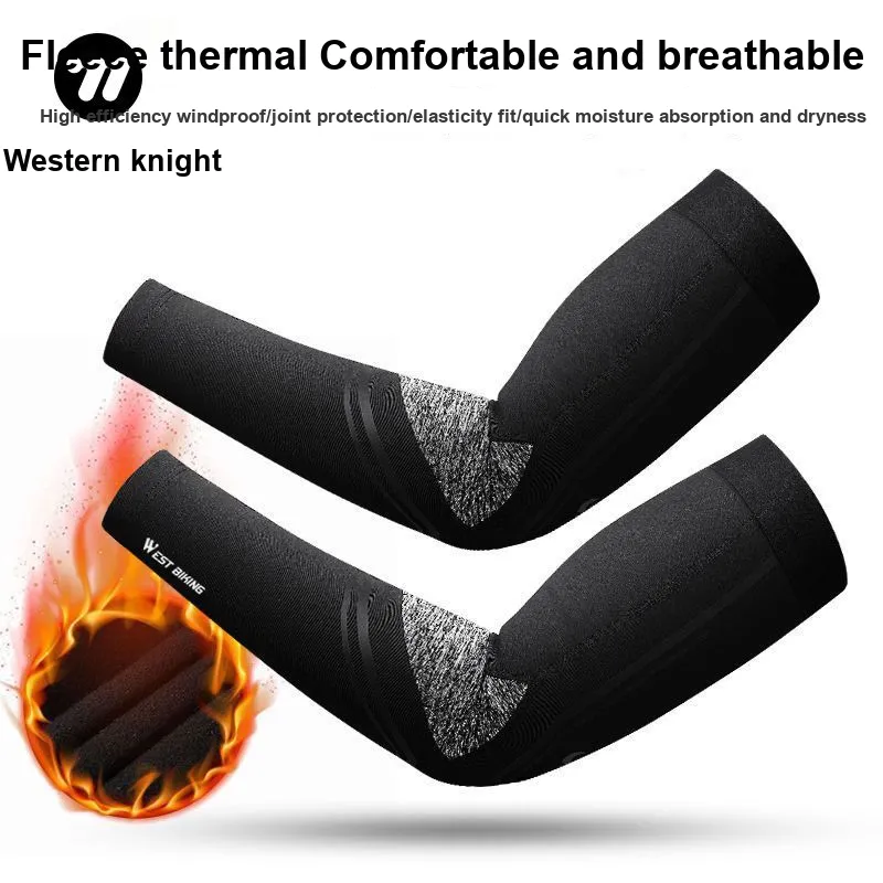 WEST BIKING Riding Equipment Cycling Arm Warmers Fall And Winter Outdoor Unisex Polyester Elastane Black-1