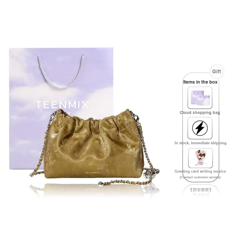 Teenmix Synthetic Leather With Cow Leather Shoulder Bag Regular Women's Olive Green/Graphite Black-7