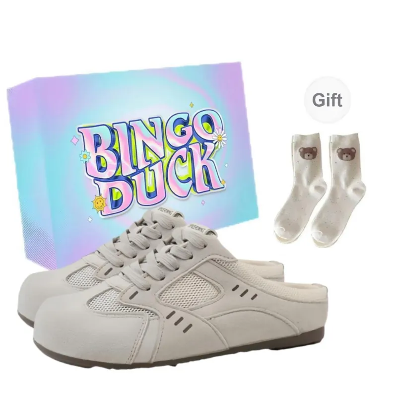 BINGO DUCK Abrasion Resistant Closed Toe Slippers Women's-6