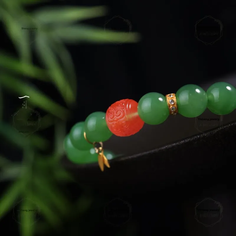 Yisheng Jewelry Hetian Jade Bracelets Jasper Unisex-2
