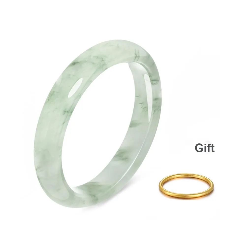 CGC Tianshan Jade Bangle, Traditional Chinese Style, Gold Thread With Jade, Simple Yet Elegant, Cool Yet Warm Women's