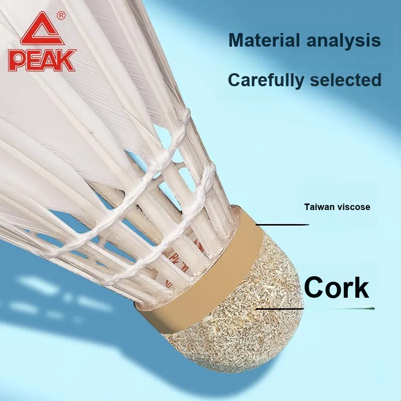 PEAK Goose Feather Shuttlecock 12 Pack Goose Feather Everyday Shuttlecocks-1