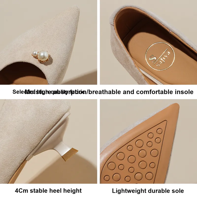 Safiya Chunky Heel High Heels 4cm Women's-8