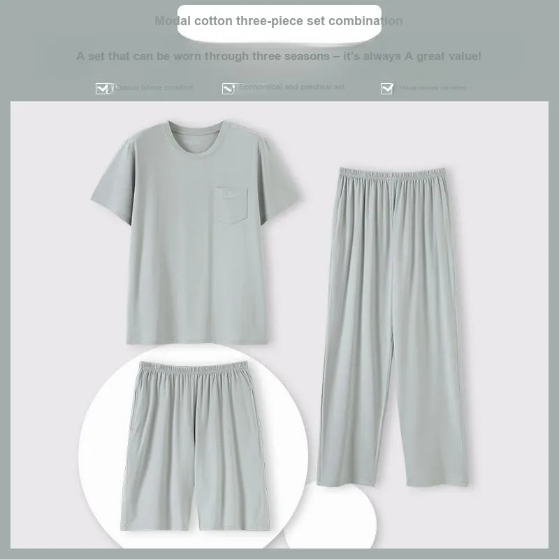 WOLFSFUL Pajama Set Men's Silver Gray-1