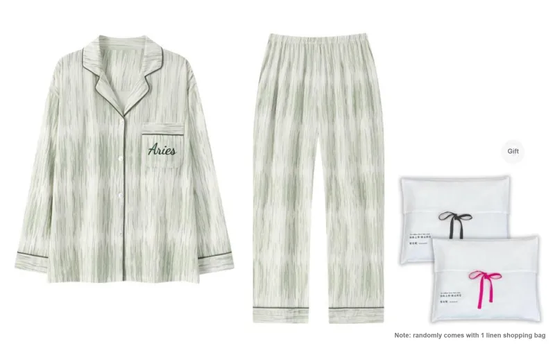 WANANNI Pajama Set Women's Shopping Bag Light Green-0