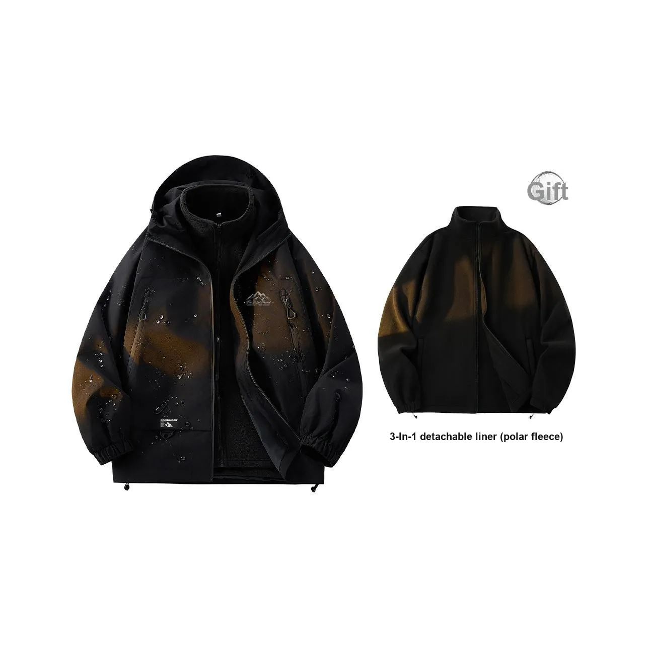 ROBINHOOD Водонепроницаемый и Ветрозащитный для сохранения тепла Ветровка Унисекс Черный