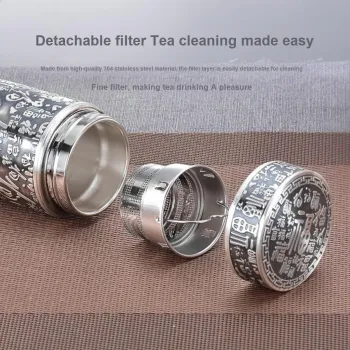 Yu Yin 999 Fine Silver Portable Cup Warm Heart Cup Men's
