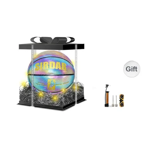 SIRDAR Synthetic Leather Basketball Rainbow Honeycomb Style Standard Size 7 Indoor Outdoor Universal Unisex