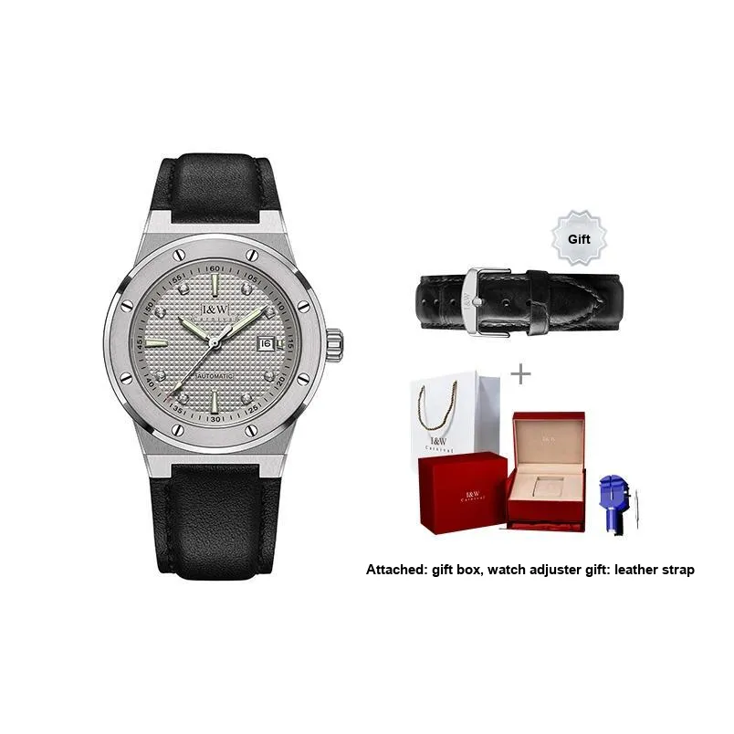 I&W CARNIVAL HWGUOJI Automatic Mechanical Movement Watch Men's Watches Silver Dial