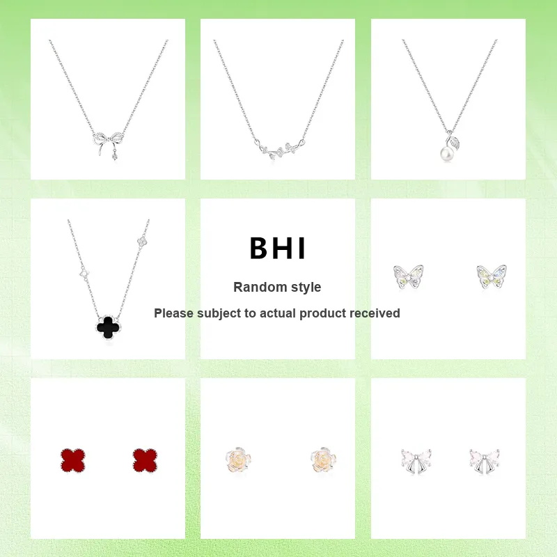 BHI Sandalwood Necklace, Ring, Bracelet, And Stud Earrings, Alloy S925 Silver, Zircon Unisex-0