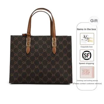 COOGI Synthetic Leather Large Capacity Shoulder Bag, Crossbody Bag, Handbag Large Size Women's Ecru/Coffee
