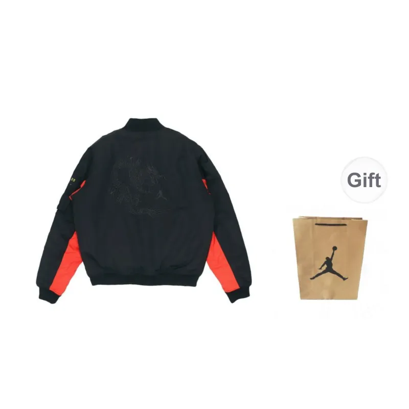 Jordan Jacket Unisex Black Shopping Bag Included-1