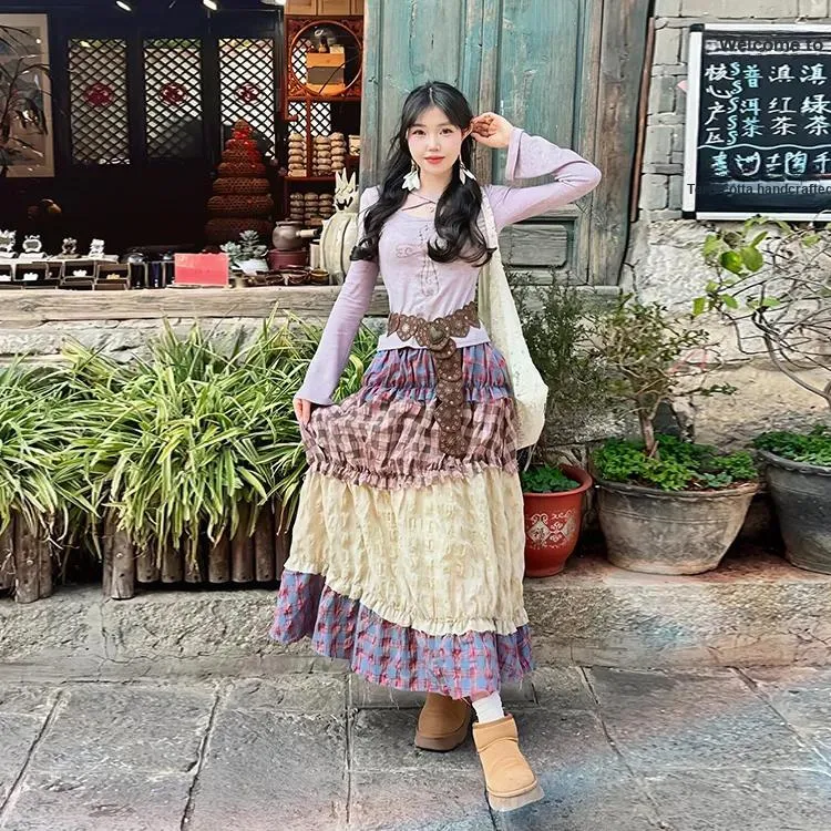 Mu Xiao Xin Casual Long Skirt Women's-2