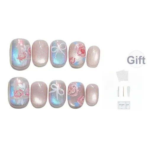 AIDINGQI Ручная Nail Art Атмосфера Ручной Рисунки Розовый Бант Кошачий глаз Nail Art Повседневный Осветляющий