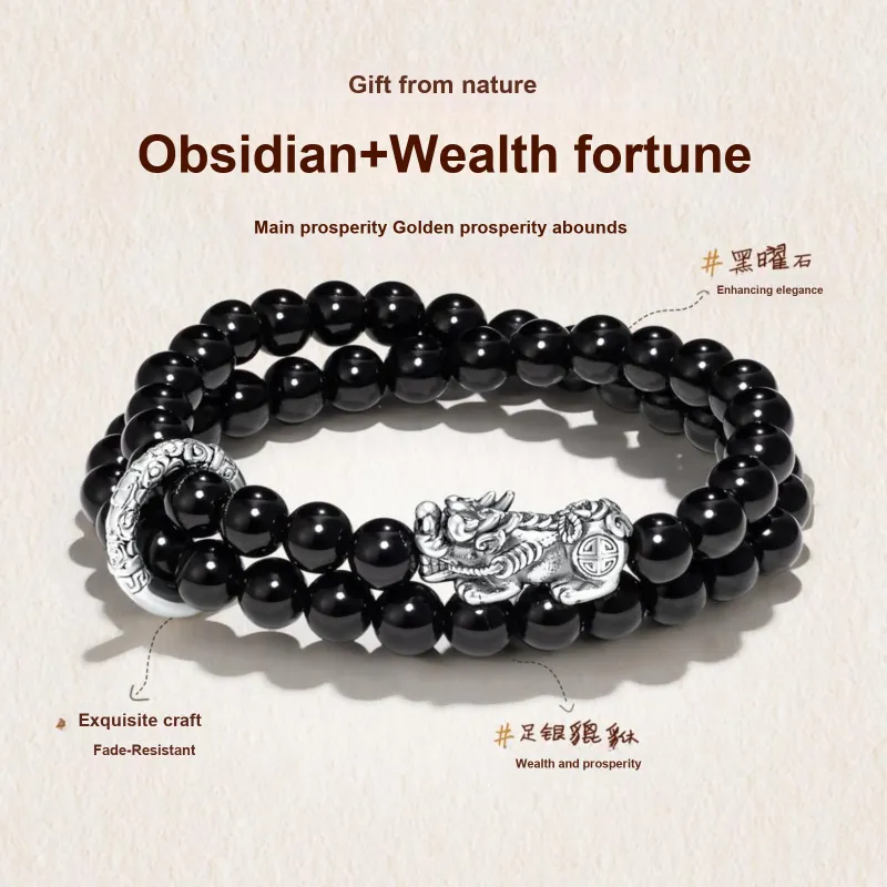 Jodie&Kevin Obsidian Bracelets Unisex-2