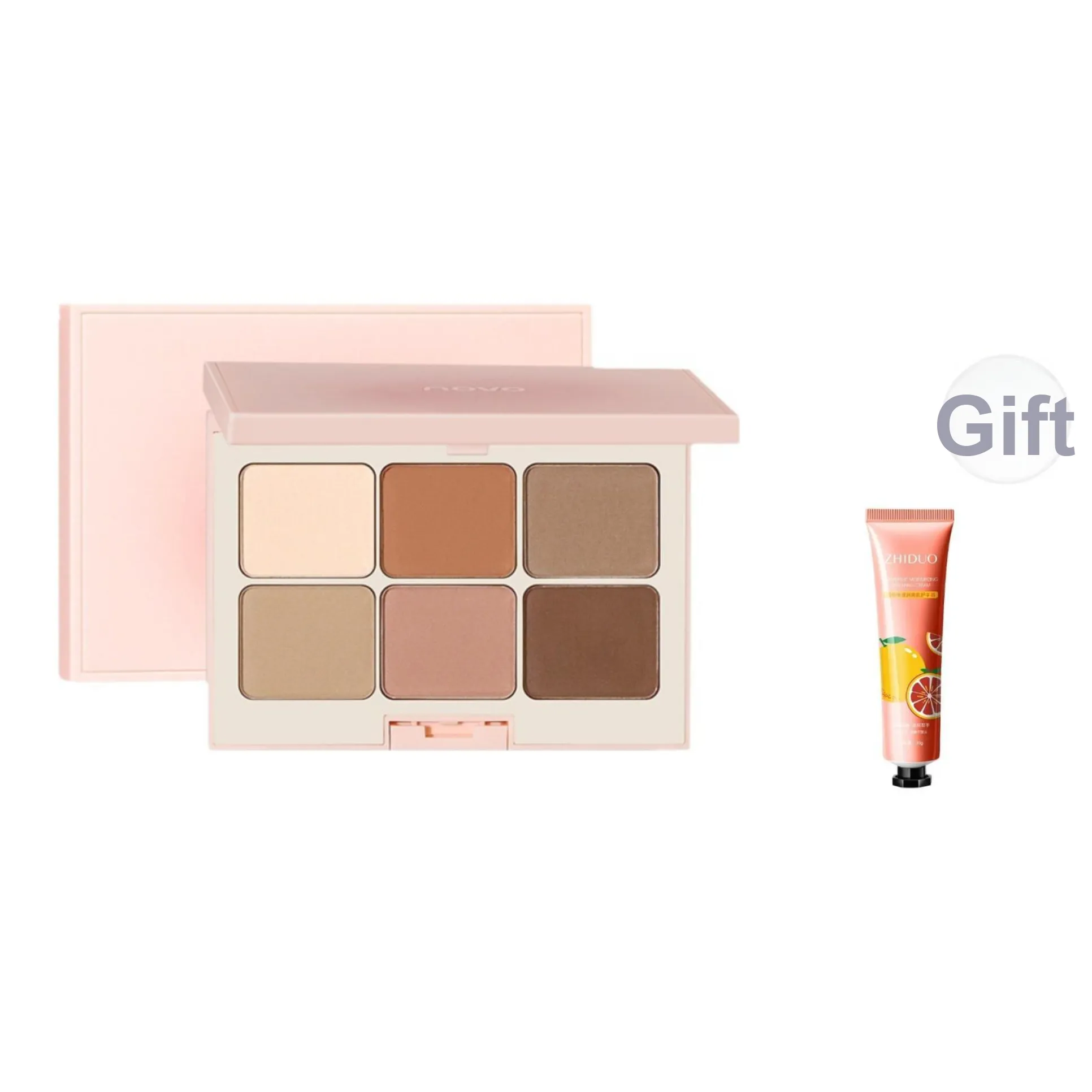 NOVO Земля Тон Палетка для теней Six Цвет Легко смешивается Смесь Шimmer Подчеркивающая глаза 10,5 г