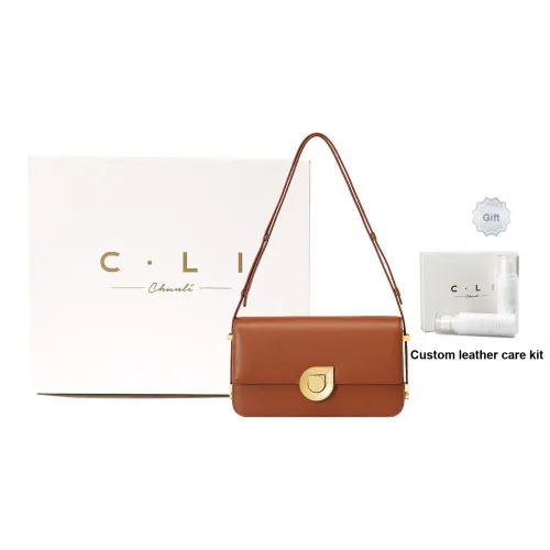 C.LI Сумка из натуральной кожи на плечо Женская Джинсовый синий Mumbai Коричневый