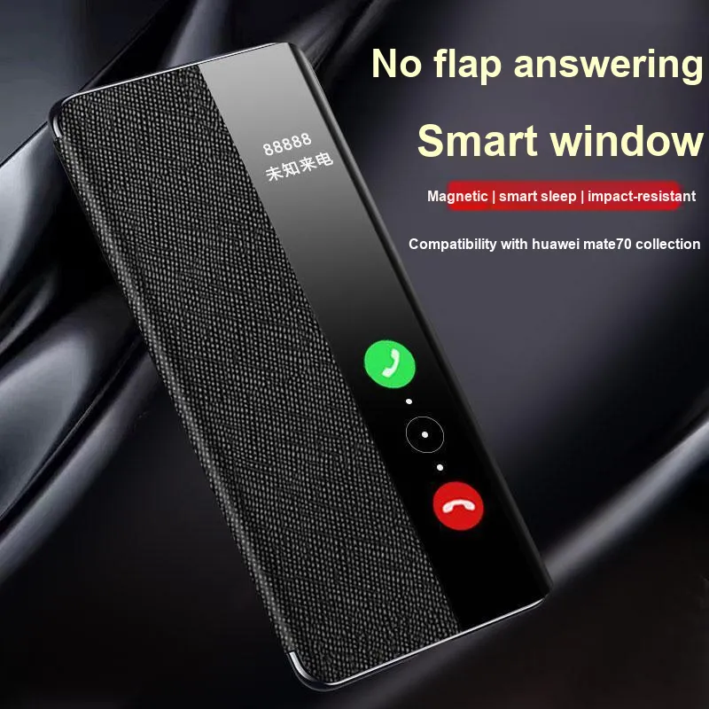 Record Star Leather Material Flap Fully Enclosed Cover Phone Cases Compatibility Huawei Mate 70 Pro Business Formal-6