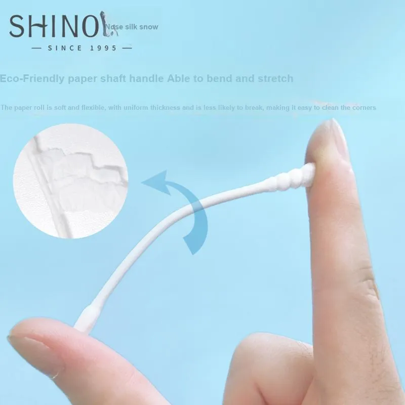 SHINO Pierced Ear Studs For Makeup Use Cotton Swab 100 Pcs/Can-1