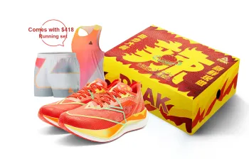PEAK Cushioning Anti Slip And Wear Resistant Height Increasing Rebound Low Top Running Shoes Women's Red Orange