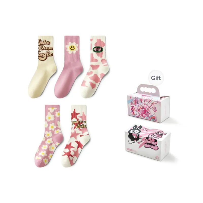 PLAN IN Mid Calf Socks Unisex 5 Pairs Gift Box Set-2