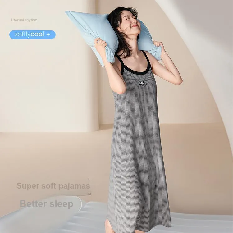 JINGYUN Nightgown Women's Cat Gray-1