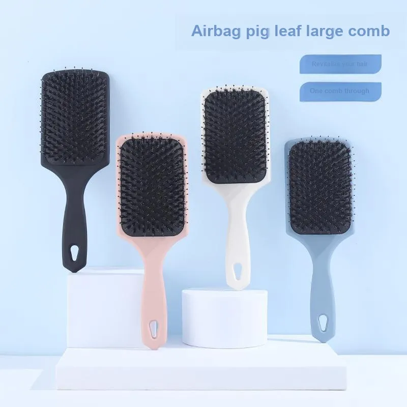 Sweet Pillow House Hair Care For Scalp Styling And Smooth Hair Large Flat Comb With Pig Bristles Massage-1