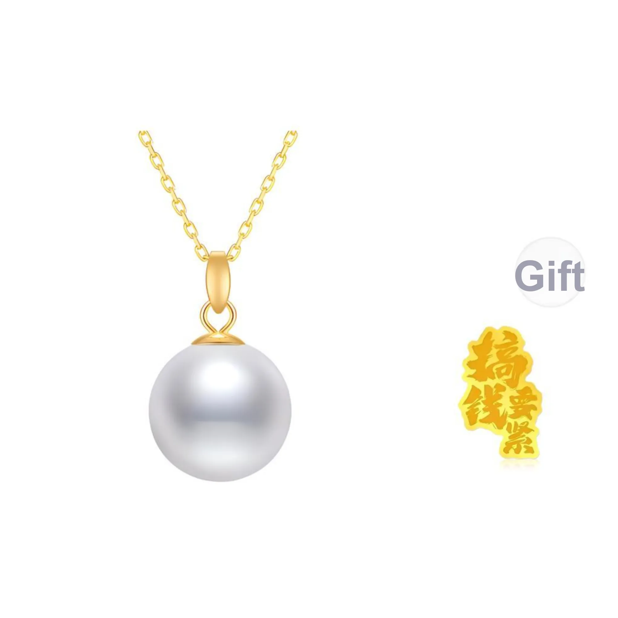 Luxury Beads Pearl Pendant, Large Beads, Bestie [Includes Silver Chain] Women's