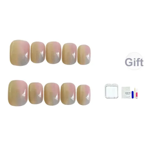 JINGCHANXUE Дофамин Облако Радужный False Nail Короткий Квадрат And Круглый Милый стиль Smudge Кошачий глаз 12mm