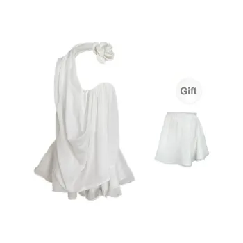 QYPRF Sleeveless Dresses Women's White Set