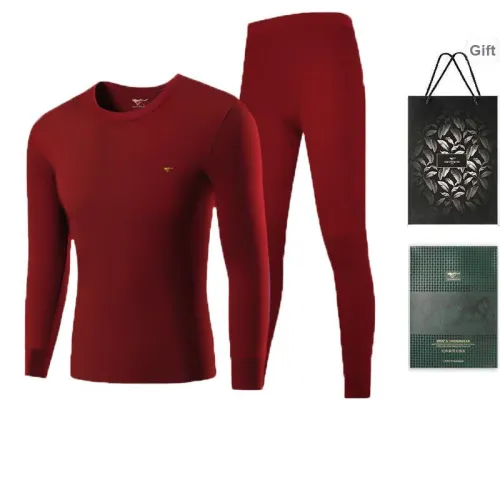 SEPTWOLVES Thermal Set Men's Gift Box Set Burgundy