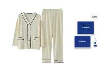 Floating Light Islands Pajama Set Women's Gift Box Set Apricot