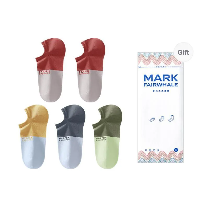 FAIRWHALE No-Show Socks Men's 5 Pack-6