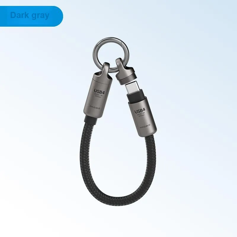 HAIBEISI 15cm Type c To Type c Keychain Lanyard Line USB4 Full Function Cable-1